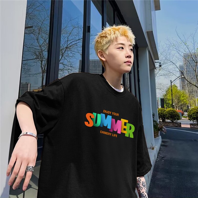 260克重磅超质感纯棉天猫抖音港风男落肩短袖T恤T2021P35控58，男装T恤，星座225-5