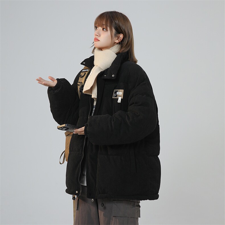 灯芯绒时尚立领贴标学院风棉服2025冬季新款韩版ins控118C527-90,男装棉衣,星座911-2(原星座613-2）