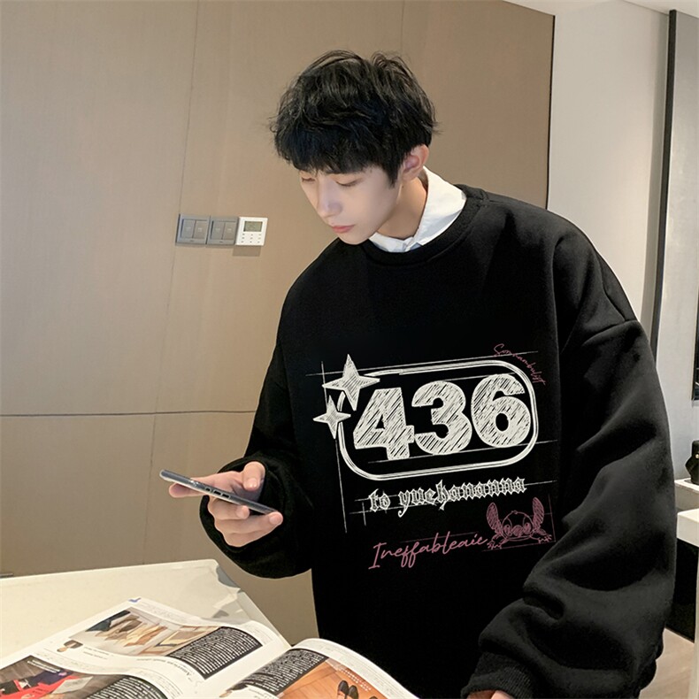 抖音供货、复合重磅360克现货圆领卫衣宽松D223A-YL2363-特P28,男装卫衣,电商019-1