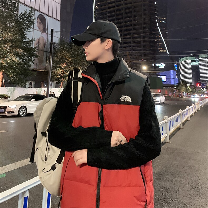 坎肩现货刺绣立领宽松外套马甲时尚男款韩版羽绒服拼接男女款,男装背心/马甲,星座301D-5(原星座1415）