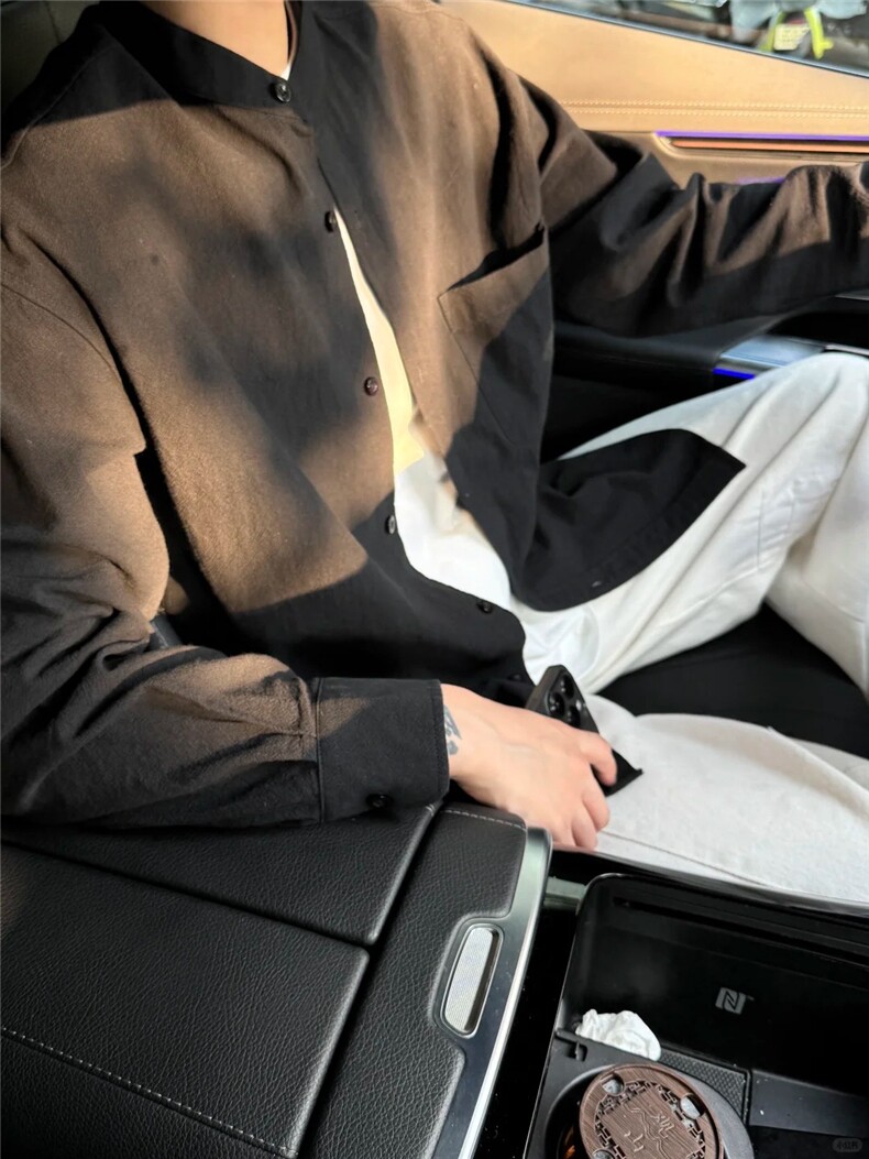 长袖立领仿麻休闲衬衫1302-GC67-P40控68成分100棉,男装衬衫,星座1302
