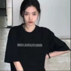 白色重磅字母短袖t恤女2025新款夏季中长款宽松美式复古纯棉上衣，男装T恤，星座506A