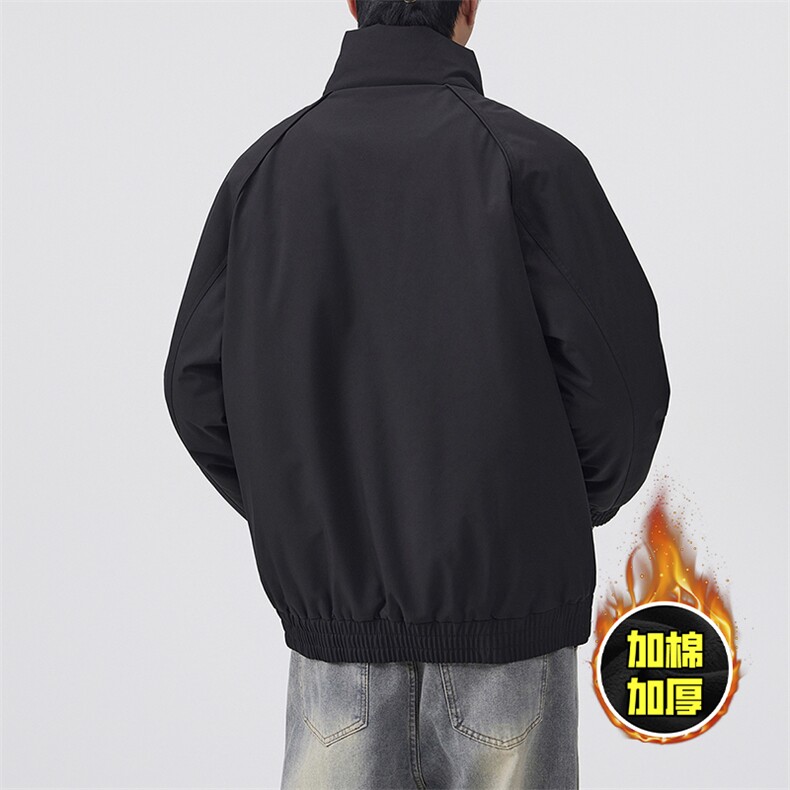 现货美式高街休闲棉衣夹克三防立领纯色户外工装加厚棉服外套,男装夹克,电商A486