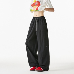 抖音品质字母刺绣设计凉感速干宽松休闲裤B315-K25590-特p30控58图片