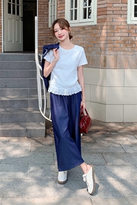 时尚复古刺绣绣花马甲套装女夏季2025年新款短袖T恤阔腿裤三件套图片