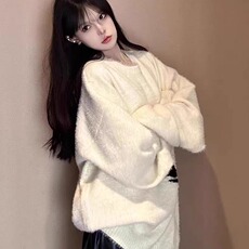 潮牌美式情侣蛇图案毛衣男女秋冬仿貂毛小众慵懒风套头针织外套，男装针织衫/毛衣，星座506A