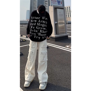 秋季新款 Q2591-TP5588 牛仔工装裤高街痞帅设计感阔腿裤男图片