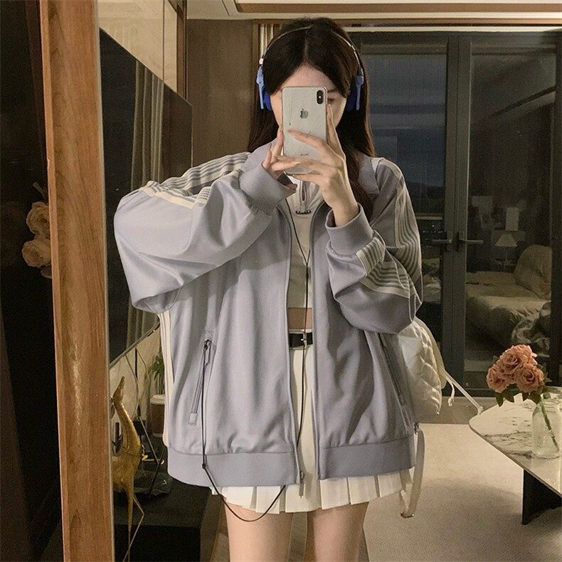 A529-P105宽松夹克外套秋装新款高中学生时尚运动开衫卫衣,男装夹克,星座911