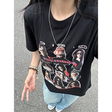 【档口现货】DT118LL-特P29模糊人像重磅短袖t恤男女款，男装T恤，星座1007（原301D）