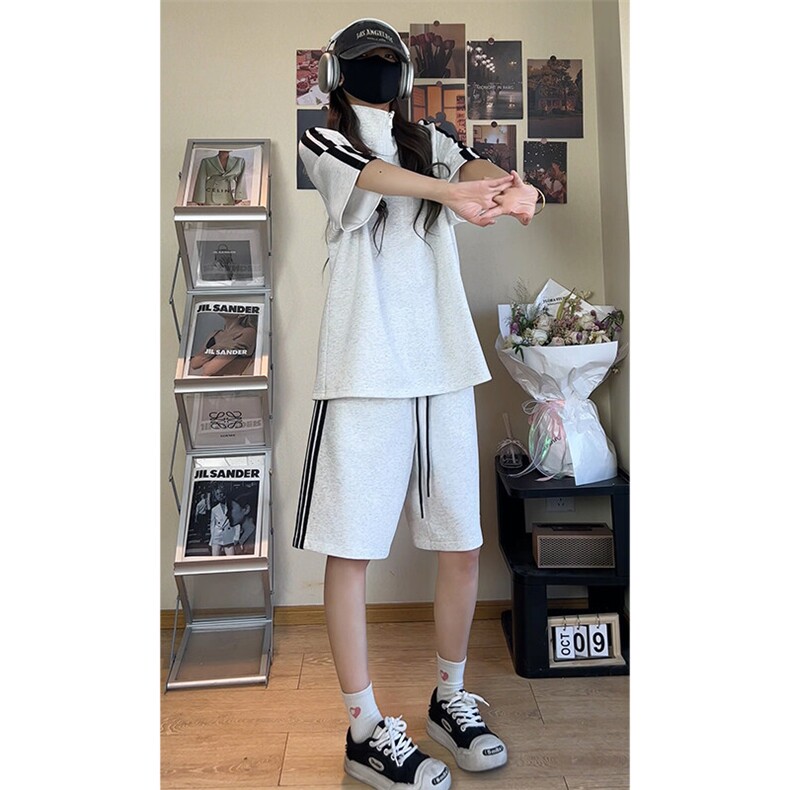 夏季半拉链polo衫套装T3637上衣特P31控59/DK8609裤子特P26控49,男装Polo衫,电商A007