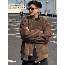 现货得物抖音品质网图春秋情侣外套皮夹克雾蓝JK309，男装夹克，星座1904A