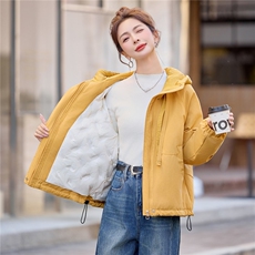 2025年冬季时尚休闲加绒加厚连帽棉衣，女装棉衣/棉服，依恋蒂丝