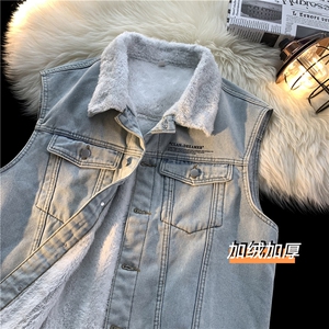 MJ223J-p68-限价98 M-5XL抖音情侣棉马甲加绒大码羊羔毛cityboy图片