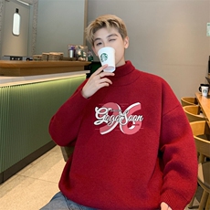 高质量！秋冬高领毛衣加绒加厚翻领针织衫男毛衣FL254-特p38，男装针织衫/毛衣，电商B367