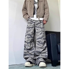 迷彩休闲裤男宽松高街直筒裤潮牌大码阔腿长裤K07793-P53，男装休闲裤，星座308B-2