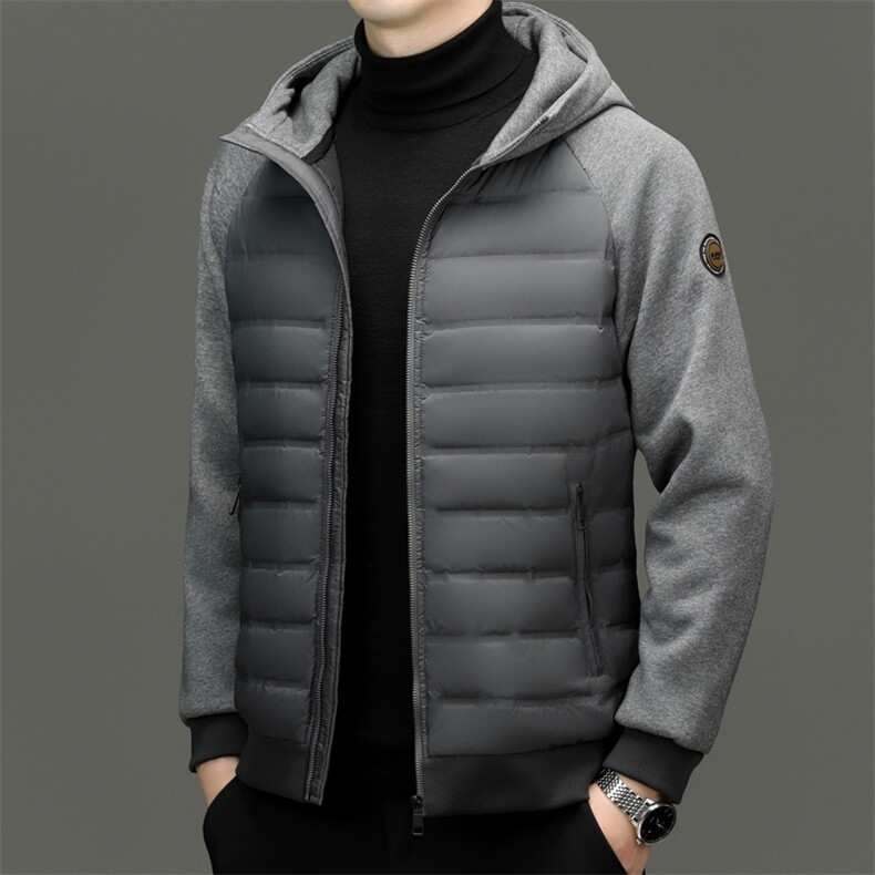 HYD8266新款冬季男士鹅绒羽绒服连帽保暖外套修身大衣，男装羽绒服，电商B360