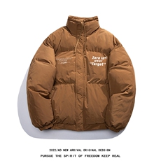 白鸭绒白底22冬季时尚潮流字母印花保暖立领羽绒服YR227P195控258，男装羽绒服，电商A247-1
