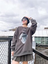 现货2021秋季新款长袖复合简约百搭卫衣，女装卫衣/绒衫，OGENI 欧葛妮