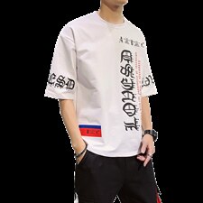 2024夏季男短袖t恤宽松潮流休闲运动五分半袖打底衫体恤DT13P30，男装T恤，电商A086