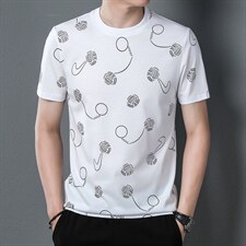 碎花短袖T恤男薄款圆领体恤衫夏季青年男士休闲时尚百搭体恤衫潮图片