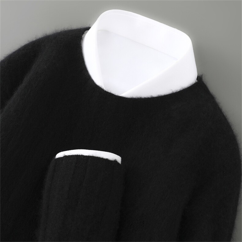 2025年秋季新款七针一线针织男抽条羊毛衫时尚休闲通勤百搭,男装羊毛衫,雅邦羊绒