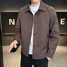 外套男款秋季2025新款翻领简约休闲百搭夹克C317-85216-P105，男装夹克，电商C317