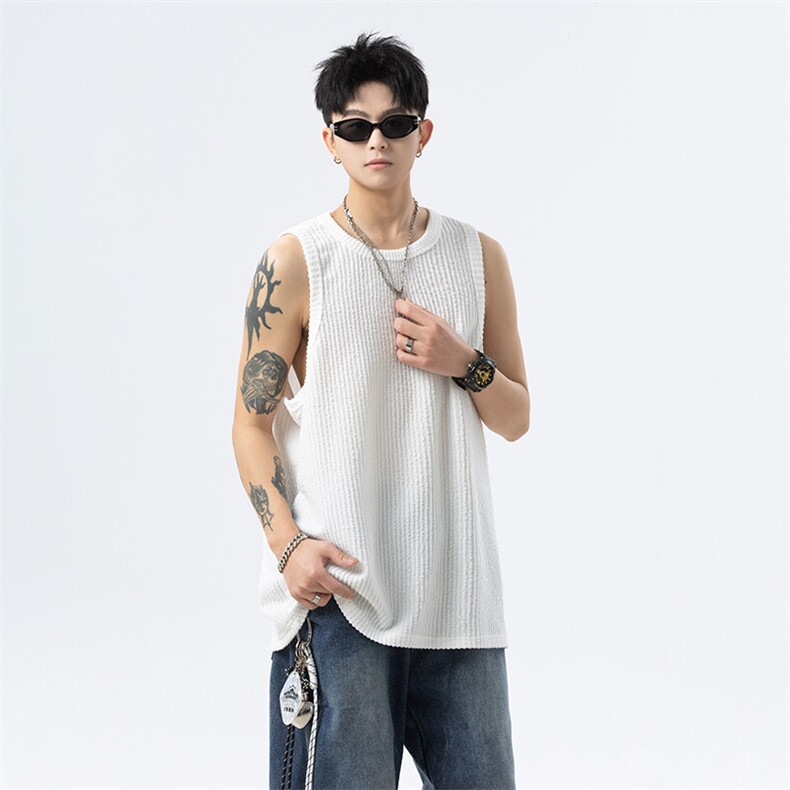 2025新款纯色肌理感坎肩背心夏季潮P30控48,男装背心/马甲,星座516