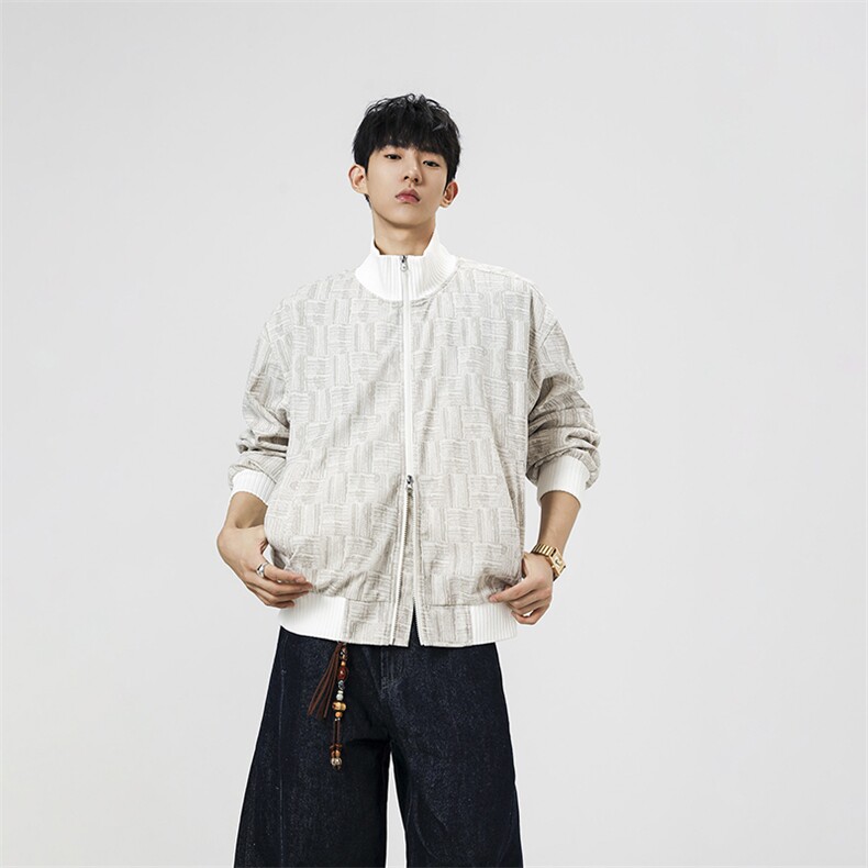 美式重磅格纹休闲外套男秋季新款2025潮牌痞帅夹克-A2292P60,男装夹克,电商B241