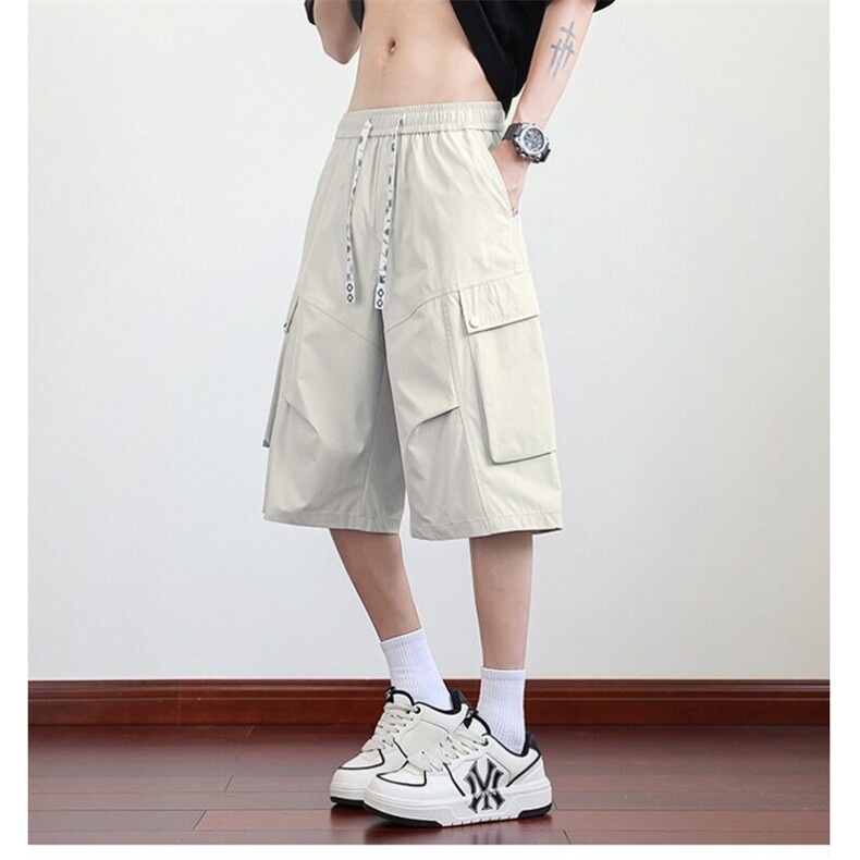 大码冰丝休闲短裤男士夏季潮牌,男装牛仔裤,星座506