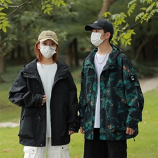 春秋户外冲锋衣男女同款防风防水连帽工装外套登山服夹克2481-P75，男装夹克，星座1403A