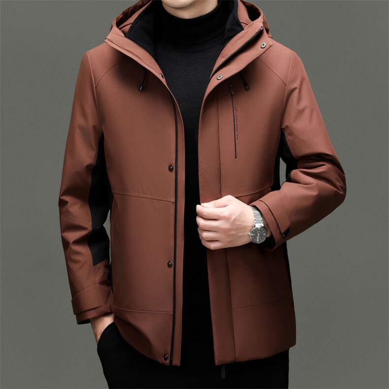 2025一衣三穿短款羽绒服新款中年男士脱卸鹅绒90绒子鹅绒服外套,男装羽绒服,钱塘723