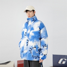 日系白墙2024冬新款幻彩立领面包服棉衣外套男MY004-P135控150，男装棉衣，星座914-3