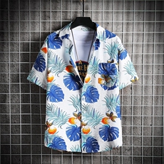 2023夏季男士休闲宽松衬衫青年花色9色衬衣TZ001-1-P25，男装衬衫，电商A128