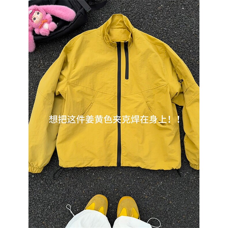 撞色潮流设计休闲夹克外套港风宽松时髦情侣款上衣HY812TP55控98,男装夹克,电商A102B