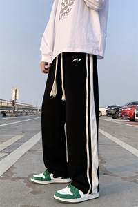 春季情侣百搭印花休闲裤男大码宽松拖地裤A161-2-K7322-P55图片