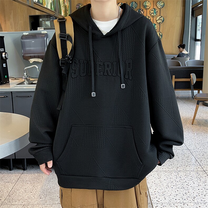 主推L-8XL360克提花大码连帽休闲卫衣男XZ109-W1599款-P43,男装卫衣,星座109