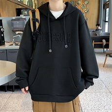 主推L-8XL360克提花大码连帽休闲卫衣男XZ109-W1599款-P43，男装卫衣，星座109