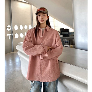 港风衬衫长袖耐磨纯色波浪纹衬衫休闲百搭MD-H512-特批35控59图片