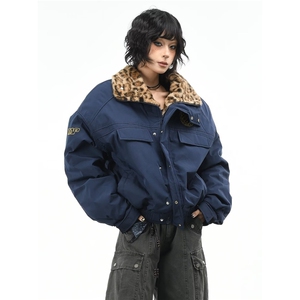 冬季美式棉服工装夹克男宽松潮牌冲锋衣男红色休闲外套TT530P102