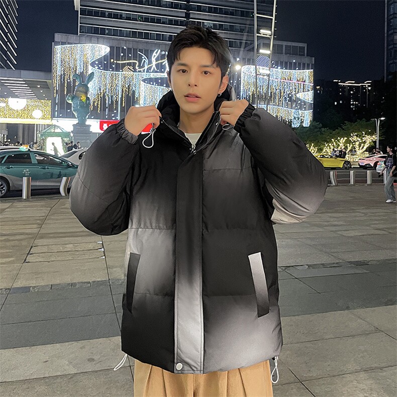 港风冬季情侣时尚棉衣宽松连帽渐变色棉服B343/8807/P100，男装棉衣，星座1905A（原电商B343）