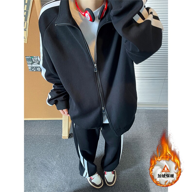 加绒加厚运动服套装W4641JR（加绒）特P53/K8579JR（加绒）特P43,男装休闲套装,电商A007