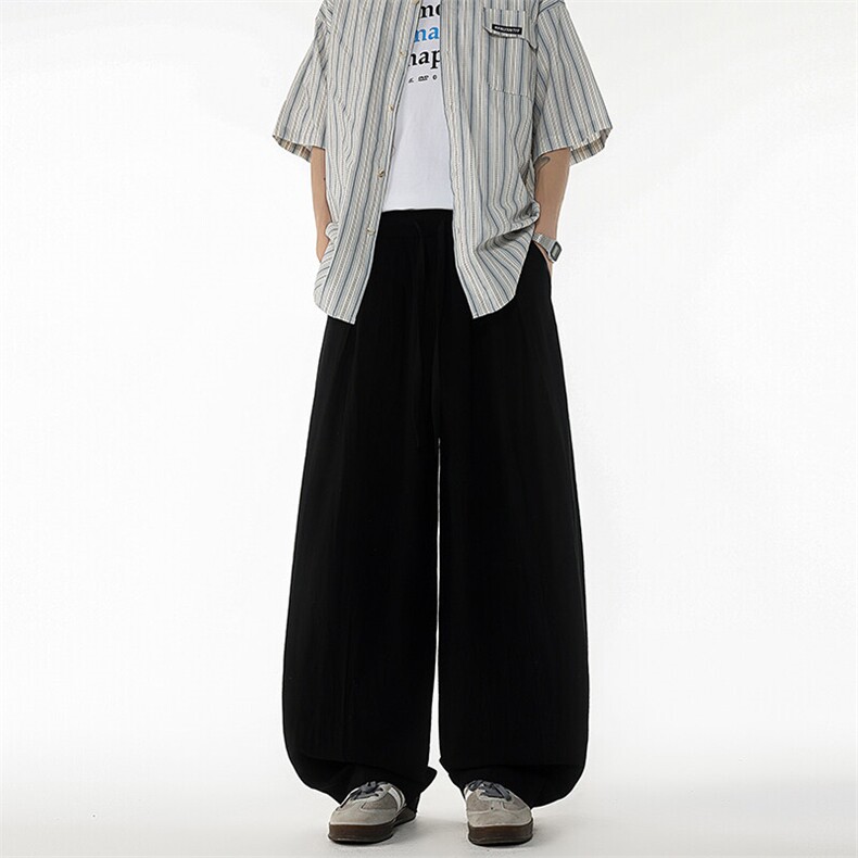 8XL-M亚麻弯刀裤直筒阔腿裤子男夏季宽松大码运动灯笼裤KZ068P60,男装休闲裤,电商B312