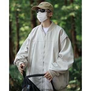 美式复古飞行员夹克春秋新款宽松休闲设计感棒球服外套 W7773-P58图片