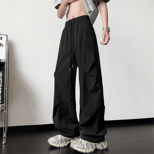 美式速干冰丝工装裤男夏季潮牌褶皱拼接冲锋裤户外登山裤X704-P37