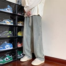 牛仔裤男港风直筒裤宽松美式复古休闲牛仔裤CK2331-P45控78，男装牛仔裤，星座717