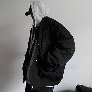 美式秋冬飞行员棉衣外套男女高街潮牌宽松设计感工装棉服SM22-P80图片