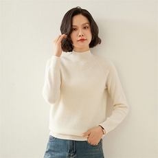 无缝半高领加厚羊绒衫女套头24秋冬保暖纯色山羊绒针织衫打底毛衣，女装羊绒衫，蚂蚁派对工厂直营店