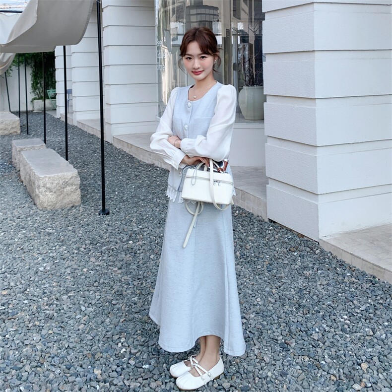 2026年春季法式优雅早春两件套套裙女温柔风气质穿搭,女装套装/套裙,霓裳依族