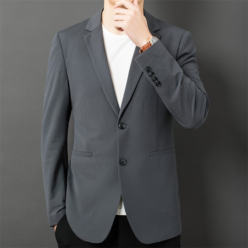 2023秋季新款男士休闲西服男韩版潮流时尚西装中年单西外套服,男装西服,电商B212（原钱塘6029）