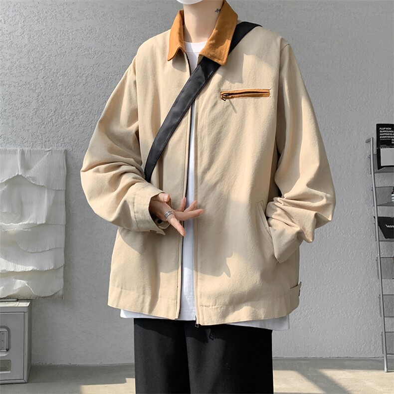 8XL-M水洗做旧帆布短款夹克男款vintage美式复古工装外套JK003P98,男装夹克,电商B312